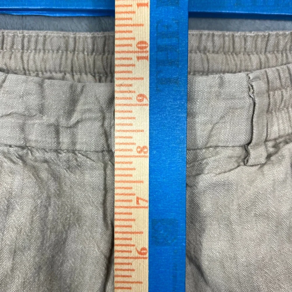 BANANA REPUBLIC Mason Athletic Tapered Pant Mens 31x32 Beige Linen Blend Trouser